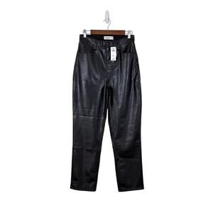 NWT AF Curve Love 90s Straight Vegan Leather Pant 29 8L High Rise Abercrombie